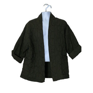 Noeline Jacket Womens Large Green Made In Italy Oversized Padded Quilted